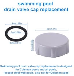 2 stuks vervangende onderdelen voor zwembaden, afvoerklepdop en afvoerfittingen, vervangende onderdelen voor zwembadaccessoires, compatibel met (grijs) — thumbnail 2