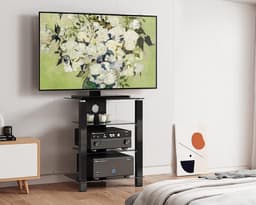 FITUEYES Hifi-meubel - Hifi Rack - 4-laags gehard glas - Hoogte verstelbaar - Kabelbeheer — thumbnail 4
