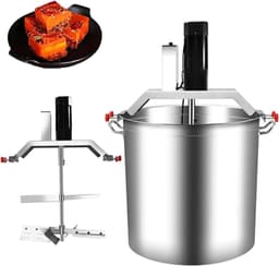 Elektrische Keukenmixer - Staande Mixer Roerpan - Vullingen Bereiden - Dubbellaagse Spatel - 40L - Zilver — thumbnail 1