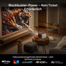 SnelShoppen - 4K Triple Laser Beamer Projector, 3000 Lumen, 15.000:1 Contrast, 0,9-1,5x Zoom, IMAX, HDR10+, Dolby Vision & Atmos voor Thuisbioscoop en — thumbnail 4