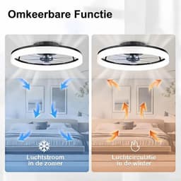 Lìon® Ventilator Plafond - Ventilator - Ventilator Staand Afstandsbediening - Zwart - 50cm x 50cm x 15cm — thumbnail 4