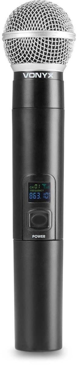 Draadloze microfoon - Vonyx VM42H - UHF Microfoon set met tuner - Zang microfoon — thumbnail 3