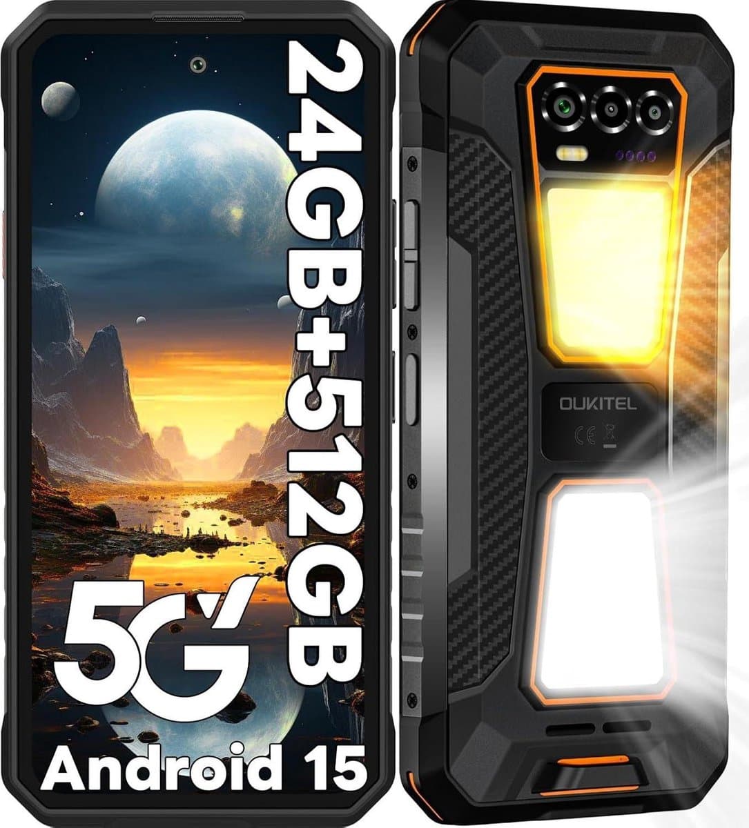 OUKITEL WP58 Pro smarttelefoon 5G-6,7 inch HD–120Hz-64MP camera-10000mAh-OTG-IP68/IP69K-MIL-STD-810H-NFC — afbeelding 1