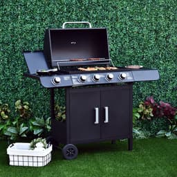 Gasbarbecue - Gas BBQ - BBQ - Barbecue - Barbeque - Grill - 5 branders - Zwart — thumbnail 3