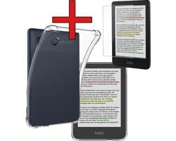 Hoes Geschikt voor Kobo Clara Colour - E-reader Hoesje Siliconen Case Hoes Back Cover Met Screenprotector - Transparant