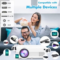 Mini-beamer 5G WiFi 2024 upgrade 9000L draagbare projector - 1080p multimedia buiten bioscoop - HDMI/USB/tv-stick/smartphone/laptop Beamer — thumbnail 5