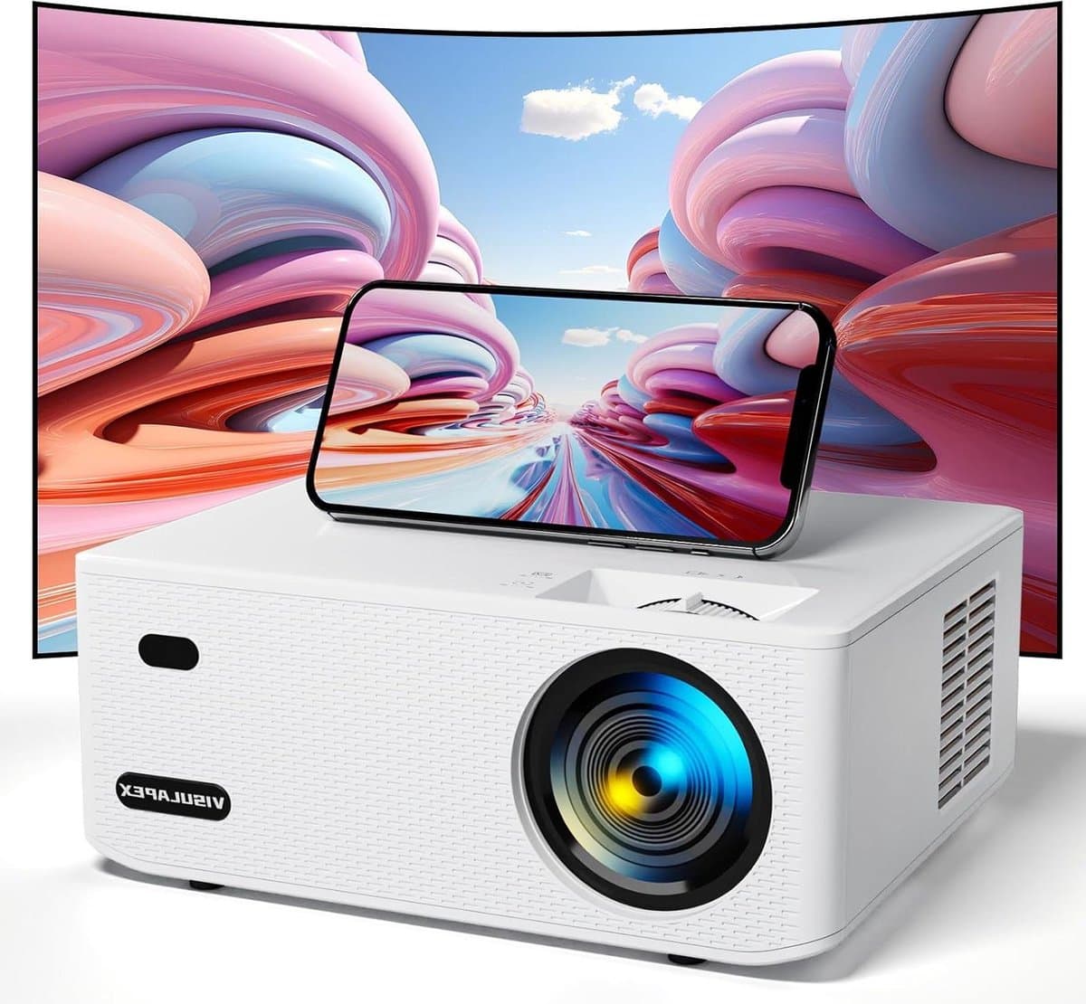 Draagbare beamer 15.000 Lux 5G WiFi Native 1080P video thuisbioscoop projector - smartphone PC Xbox PS5 laptop tv-stick Beamer — afbeelding 1