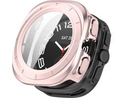 By Qubix - Hard case met screen protector (waterdicht) - Rosé pink - Geschikt voor Samsung Galaxy Watch Ultra / Ultra 2025 47mm