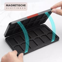 Xainy – Card case rood geschikt voor Nintendo Switch of Switch 2 games | Switch-games accessoires | Spellen game houder | Opberg travel box / opbergbox voor OLED / Lite consoles | Beschermhoes 24 card slots — thumbnail 3