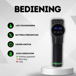 FORFIT Massage - Black – 30 Standen en 6 Opzetstukken – Draadloos en stil – Professioneel Massage apparaat- Massage Pistool — thumbnail 3