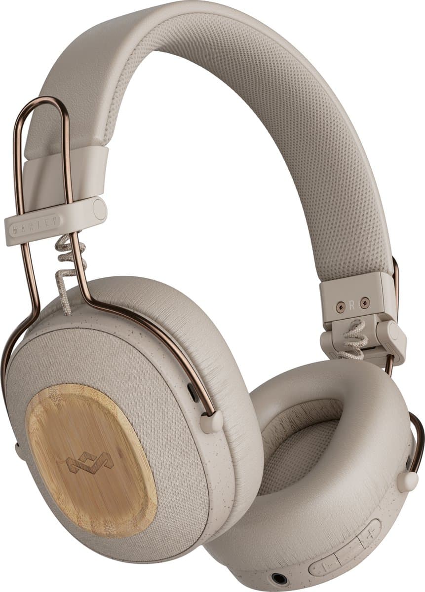 House of Marley Positive Vibration Riddim Bluetooth Koptelefoon - Hoofdtelefoon met Kabel - Draadloos - Met Microfoon - 50 uur batterij - Quickcharge - Cream — afbeelding 1