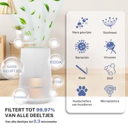 MiRi EasyBreath (2x) + 4 Extra Filters – Luchtreiniger – 250 m³/h – HEPA 13 filter – Ruimtes tot 50m² – Air Purifier – Koolstoffilter – Ionisator – UV-C – Luchtkwaliteit Indicator – WiFi en App — thumbnail 3