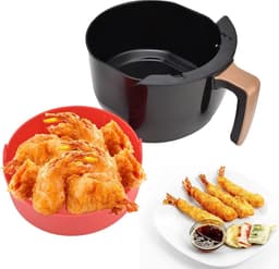 Vervanging Rode Siliconen Mand voor Air Fryer Pot - Multifunctionele Siliconen Pad en Stoomboot Liners - Accessoires voor Air Fryer Oven - Meer Dan 7.5in — thumbnail 6
