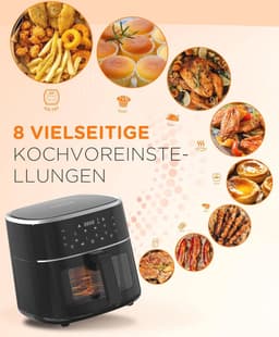 Multifunctionele Heteluchtfriteuse 6 Liter met Digitaal Touchscreen en 8-in-1 Programma's — thumbnail 11