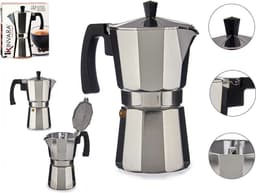 Kinvara Percolator Italiaans koffiezetter - Aluminium - zilver - 450 ml - Koffiezetter — thumbnail 2