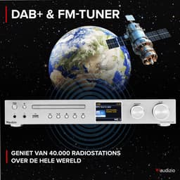 Audizio Bolzano Internetradio met DAB+ en FM - Met CD speler, Bluetooth en Spotify Connect - Zilver — thumbnail 3