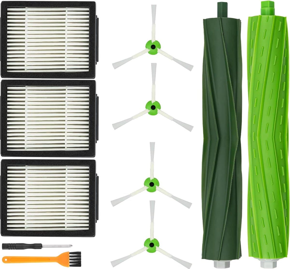 Onderhoudspakket geschikt voor iRobot Roomba i7+ i8+ i5+ i3+ E5 – HEPA Filter - Zijborstel - Roller – 9-delige set – Stofzuiger Vervanging set - Stofzuiger onderdelen — afbeelding 1