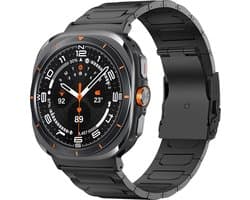 Bandz titanium band ‘Deluxe’ geschikt voor Samsung Galaxy Watch Ultra / Ultra 2025 (zwart) – luxe metalen schakelband met inkortset – duurzame en stijlvolle horlogeband voor je smartwatch