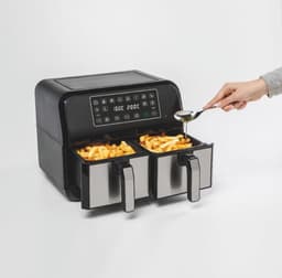 Equivera Dubbele Airfryer - Dubbele Mand - Dual Cook - Heteluchtfriteuse - Verschillende Programma's - Dual Zone - Mega — thumbnail 2