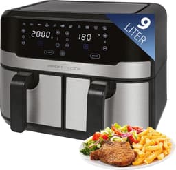 Hete Lucht Friteuse 9 Liter met Dubbele Kamer - XXL Frituurpan met Touchscreen en 9 Programma's — thumbnail 1