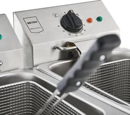 Professionele Elektrische Friteuse Dubbel | 2 x 8 Liter | Koude Zone | Veiligheidsthermostaat | Roestvrij Staal | Voor Commercieel Gebruik — thumbnail 5