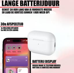 Bluetooth Oordopjes - Draadloze oortjes - Oortjes draadloos - Bluetooth 5.3 - Geschikt voor iPhone 12/13/14/15/16 Plus, Pro, Pro Max, iPad Pro, Air, 2022 en Samsung Galaxy A55, S24 - Noise Cancelling — thumbnail 2