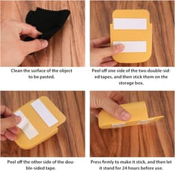 Afstandsbediening Houder - Remote Controll Holder - Telefoon wandhouder - 2.5 x 8 x 11.5 cm - Set 6 - Afstandsbediening Houder - Houder voor Afstandsbediening voor aan de Muur — thumbnail 4