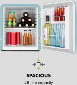 Klarstein Minibar minikoelkast voor kamers, 48 ​​liter minikoelkast voor drankjes en cosmetica, kleine , kleine en stille koelkast, verstelbaar schap, kleine huidverzorgingskoelkast 0-10 °C - Mini Koelkast - 48L - Mini Fridge — thumbnail 5