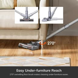Wildor® Stofzuiger - Draadloos - Hand - Handstofzuiger - Stokzuiger - Schoonmaken - Huisdier - Haar - Tapijt - 20kPa - 180W - Grijs - 0,55L Vuilnisbak — thumbnail 5