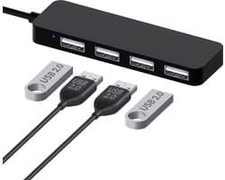 MMOBIEL 4 Port USB 2.0 Data Hub - Geschikt voor Laptop / Computer / PC