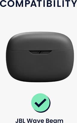 kwmobile Hoes geschikt voor JBL Wave Beam / Beam 2 / Wave 200TWS - Siliconen cover voor oordopjes in wit / zwart / zwart - Don't Touch My Headphones design — thumbnail 2