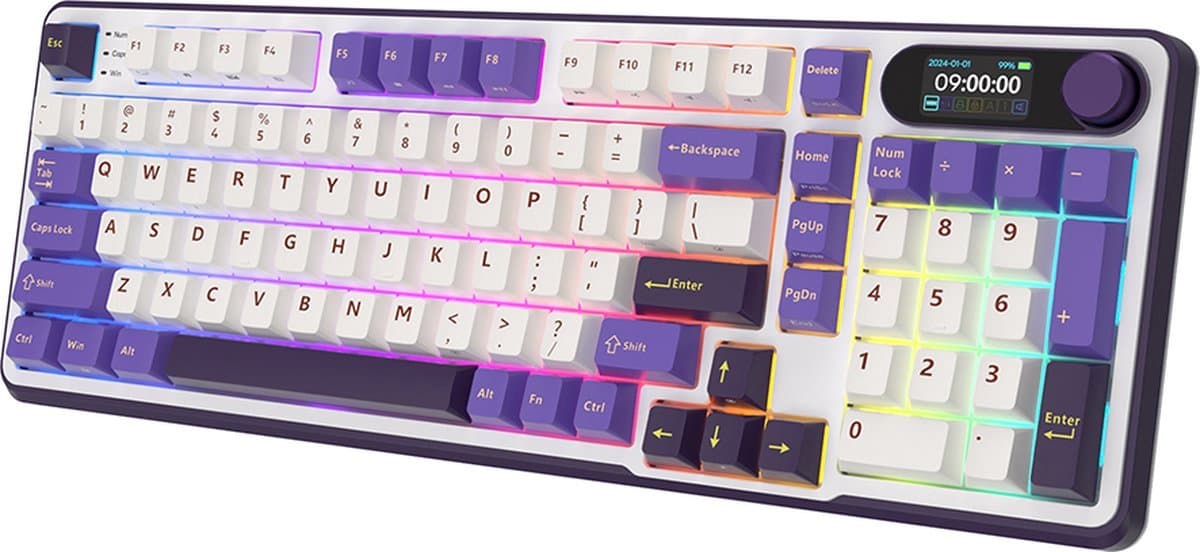 Royal Kludge RKS98 - Mechanisch Gaming Toetsenbord - Draadloos - RGB - Met LCD-scherm — afbeelding 1