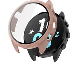 Watch case screenprotector - hoesje - gehard glas - geschikt voor Garmin Forerunner 165 - roze