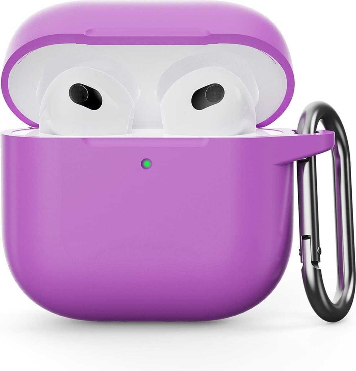 Coverup Hoesje - Geschikt voor AirPods 4 Hoesje - Coverup Siliconen AirPods Case met Sleutelhanger - Paars — afbeelding 1