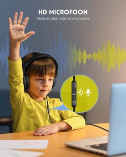 StayPowered Kinderheadset - Veilige, Comfortabele en Duurzame Hoofdtelefoon met Volumebegrenzing! - Compact Design - Hoogwaardige Geluid - HD Microfoon - Ingebouwde Volumebegrenzer - Opvouwbaar - Zwart - Levering Sneller dan Aangegeven! — thumbnail 2