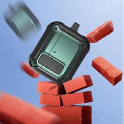 Telestore - Hoesje geschikte voor AirPods 4 - TPU hybride hoesje Beschermhoes - Shockproof AirPods 4 Cover - AirPods 4 Hoesje - Geschikt voor Apple Airpods 4 - groen - hard en TPU cover — thumbnail 2