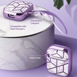 Supcase Cosmo natuursteen hoesje voor AirPods 1 en 2 - paars — thumbnail 4