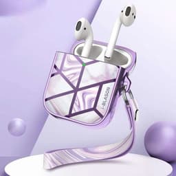 Supcase Cosmo natuursteen hoesje voor AirPods 1 en 2 - paars — thumbnail 2
