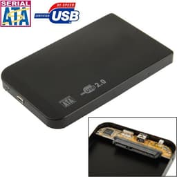 2,5 inch SATA HDD externe behuizing, grootte: 126 mm x 75 mm x 13 mm (zwart) — thumbnail 1