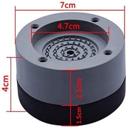 TrillingDempers Wasmachine -Vuide-pakket van 4 trillingsdempers, universele trillingsdempers, wasmachine Anti-vibratiemat, voor wasmachines, drogers, meubels, koelkast (grijs, 4 cm) - (WK 02122) — thumbnail 3