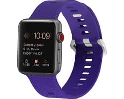 By Qubix - Geschikt voor Apple Watch bandje - Siliconen bandje met motief - Paars - Geschikt voor Apple Watch 38 mm / 40 mm / 41 mm / 42 mm - Smartwatch bandje