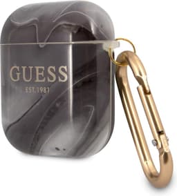 Guess Shiny Marmer AirPods 1 - AirPods 2 Case Zwart — thumbnail 3