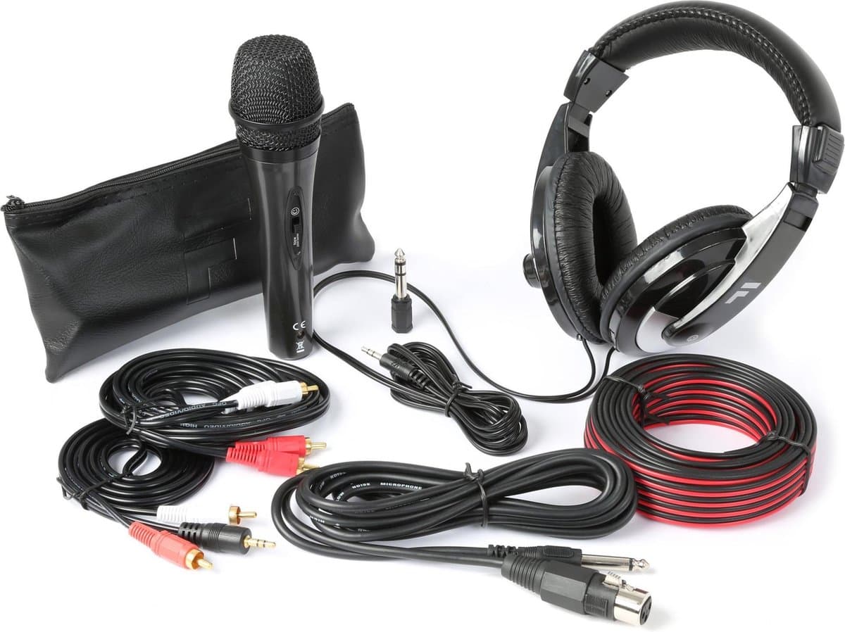 DJ koptelefoon + DJ microfoon - Fenton SH400 - DJ accessoire kit met kabels. — afbeelding 1