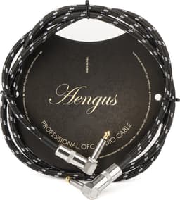Áengus Black Tweed Gitaarkabel Instrumentkabel - 6.35mm mono jack plug haaks/haaks - 1,5 meter — thumbnail 1