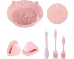 Airfryer siliconen bakje - 7 stuks - Airfryer accessoires - Vaatwasser veilig - BPA-vrij - roze