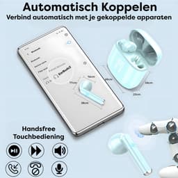 Draadloze Oortjes met LED Display - Bluetooth 5.3 - Blauw - Volledig Draadloos - Oordoppen met Microfoon - Oordopjes Bluetooth - Earbuds — thumbnail 2