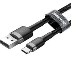 Baseus Cafule USB Kabel naar USB C 3 meter - 2A - Fast Charge - gewoven