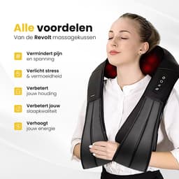 Revolt Massagekussen - Shiatsu Massage Apparaat - Elektrisch Nekmassage - Nek/Schouder/Rug Massage - Infrarood Verwarming — thumbnail 3