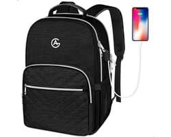 AG Luxe Rugzak Zwart- Rugzakken - Rugtassen - - Laptop - 26L - School - Voor dames, Heren, Jongens en Meisjes - Backpack Waterafstotend- Schooltas - Reizen & Werken - Anti Diefstal Ontwerp - Inclusief Usb Oplaadstation