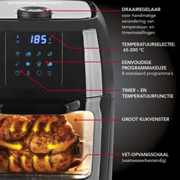 GOURMETmaxx Digitale Heteluchtfriteuse XXL - 9L Oven | Airfryers met timerfunctie, touchdisplay, draaispit, shaslikspiezen | Vetarm, energiebesparend frituren | 8 programma's, 1800 W — thumbnail 5